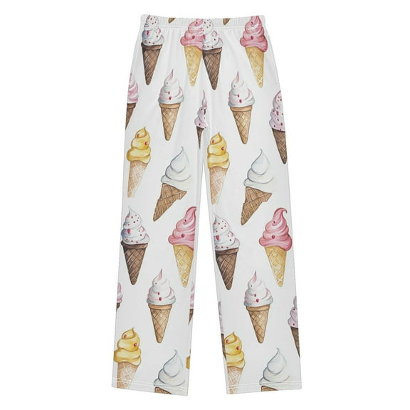 FORMRS Kids Pajama Pants with Pockets Size 6-8Y Boys Lounge Sleep Bottoms, Ice Cream Pattern