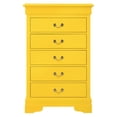 thumbnail image 2 of Louis Phillipe II Yellow 5 Drawer Chest of Drawers (31 in L. X 16 in W. X 48 in H.), 2 of 5