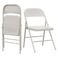 thumbnail image 4 of Garvee 2 Pack Portable Fold Steel Folding Chairs,with Backrest, Hold Up to 350 LBS,Beige, 4 of 8