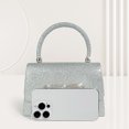 thumbnail image 4 of Bolso Mano Con Lazo Diamantes Imitación Brillante Mini Bolso Noche Mano Con Purpurina Brillante (plata), 4 of 8