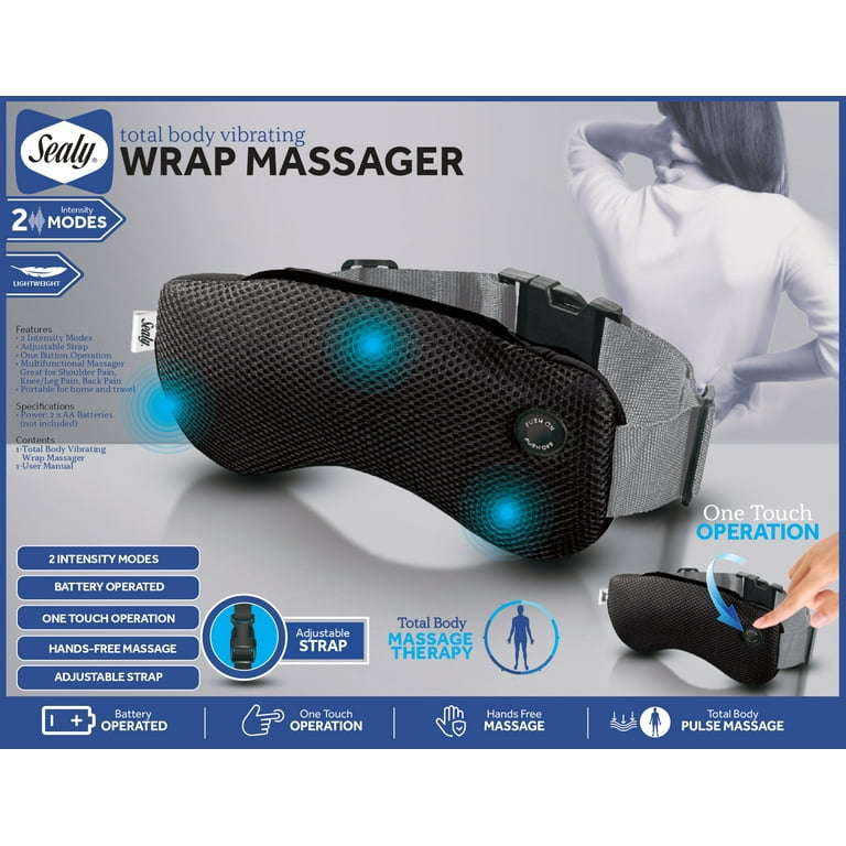 Sealy Portable Body Wrap Muscle Massager with Adjustable Strap, 2-Intensity  Modes