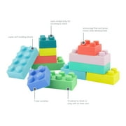 Infantino Super Soft 1st Building Blocks, Sensory Baby Toys, 6-12 Months, Multicolor, 12-Piece