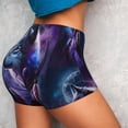 thumbnail image 4 of Honeii Feathered Wolf Print Women's Workout Shorts, Gym Shorts for Active Wear, Sports Shorts,Women's Running Shorts,Quick Dry Athletic Shorts-X-Large, 4 of 8