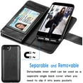 thumbnail image 3 of Tekcoo Wallet Case For iPhone SE 2020 / iPhone 7 8 4.7" Luxury ID Cash Credit Card Slots Holder Carrying Pouch Folio Flip PU Leather Cover [Detachable Magnetic Hard Case] Lanyard - Black, 3 of 6