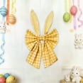 thumbnail image 4 of Cadancy Easter Decorations Bunny Ear Bows Plaid Front Door Hanging Ornaments Spring Home Decor Indoor Outdoor Wall Fireplace Mantel Easter Decoration(16x8 Inch), 4 of 6