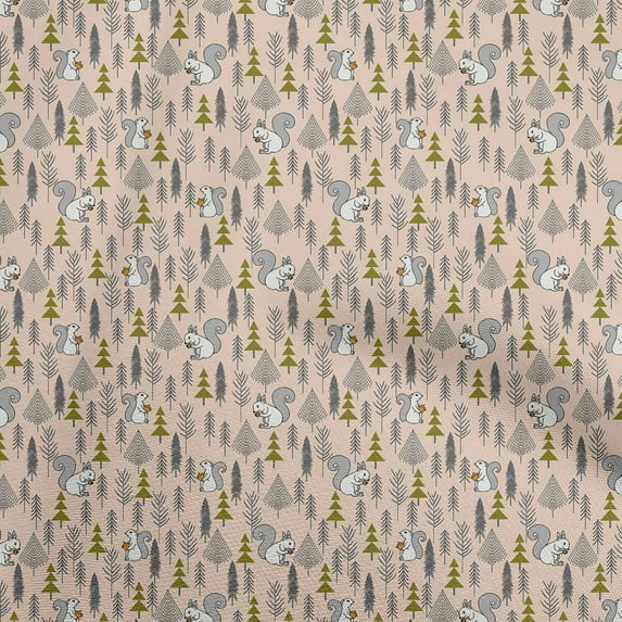oneOone Cotton Cambric Light Brown Fabric Animal Fabric For Sewing Printed Craft Fabric By The Yard 56 Inch Wide