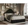 thumbnail image 2 of Home Design Isabella Tufted Upholstered Panel Bed Black - Twin, 2 of 5