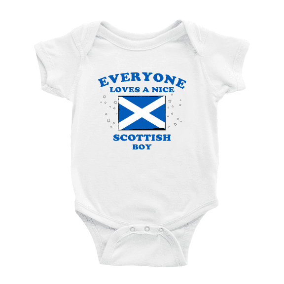 Everyone Loves a Nice Scottish Boy Cute Baby Bodysuit Romper (White, 6-12 Months)