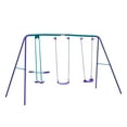 thumbnail image 3 of Outsunny 2-in-1 Kids Metal Swing Set for Backyard, 3 of 10