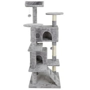 ZENSTYLE 53" H Cat Tree Scratching Post Condo Tower Pet Kitty Playhouse W/ Cave & Ladders Indoor