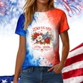 thumbnail image 6 of idosla USA Flag Tee Shirt for Women 4th of July Memorial Day Gift T Shirt Casual Short Sleeve American Proud T-Shirt Tops (Watermelon Red, XL), 6 of 7