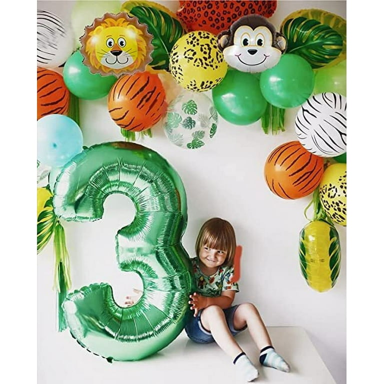 MMTX Jungle 0th Birthday Decoration, Safari Party Decoration Jungle Forest  Animal Balloons Arch for Wild One Baby Boy Birthday Baby Shower