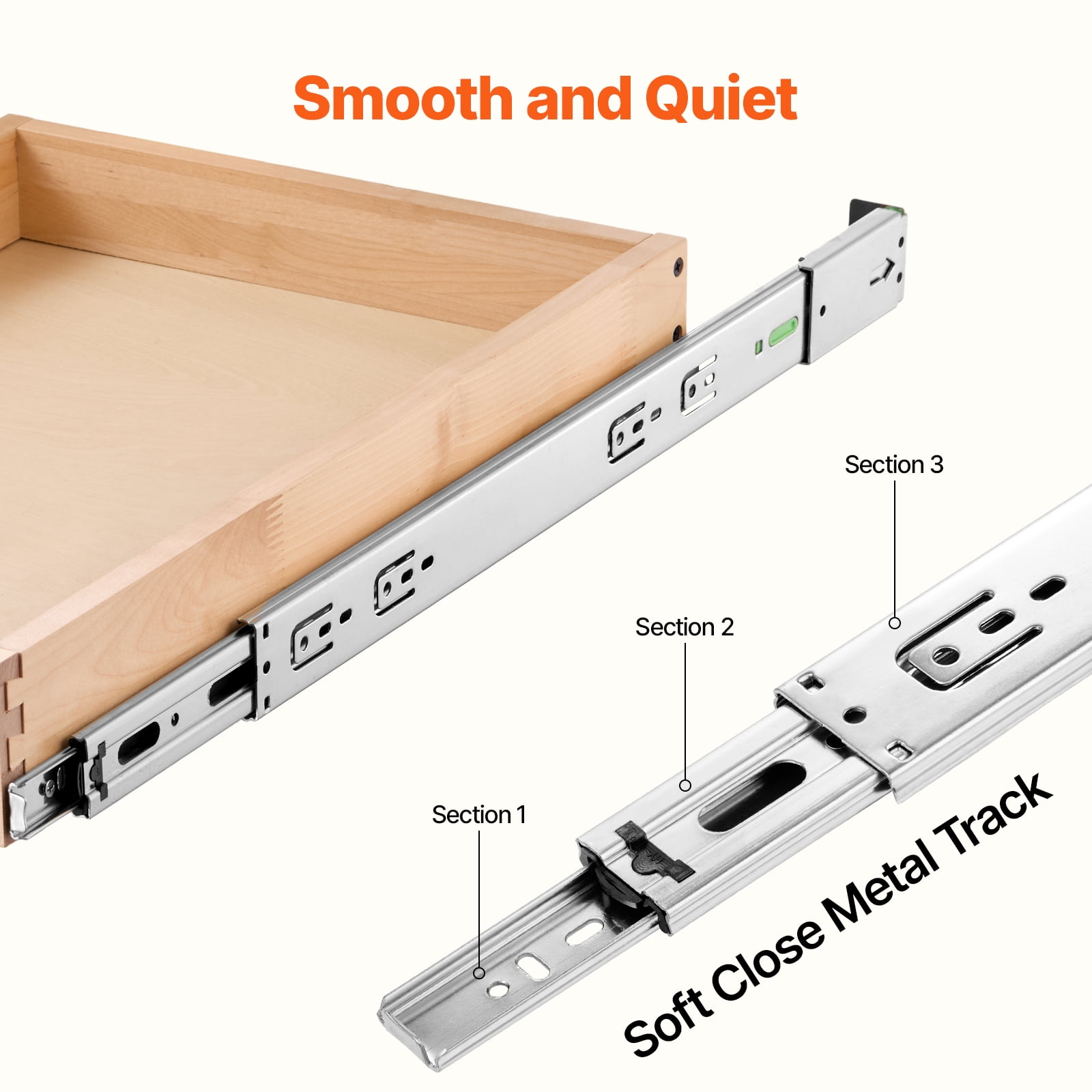 VEVOR Pull Out Cabinet Organizer, 17"W x 21"D Cabinet Drawer, Soft Close Slide out Shelf, Heavy-Duty Sliding Wood Drawer, Bottom and Side Assembly Base Cabinet Organization, Kitchen Pantry Bathroom