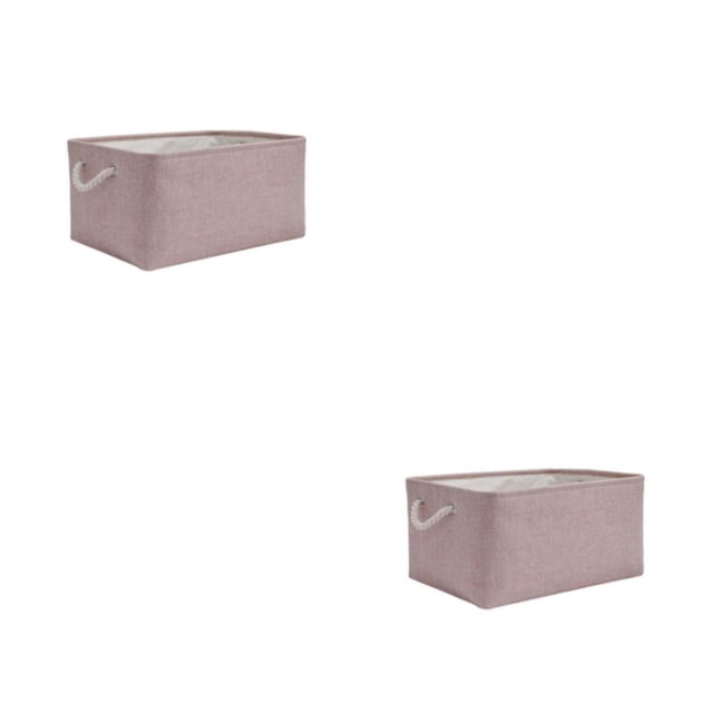 Maytalsory Bac de Rangement à Poignée en Corde Robuste Solution de Rangement Pratique et Fiable Rose Pâle 31*21*13 2 Ensembles
