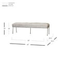 thumbnail image 5 of Merritt Velvet Fabric Pleated Bench - Dulce Sand, 5 of 5