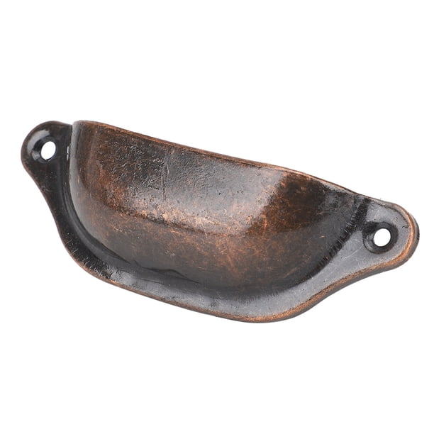 M Buder Tirador de Concha Antiguo Semicircular Estilo Chino Herrajes para Cajones y Gabinetes Bronce Rojo 8 Piezas