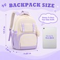 thumbnail image 2 of QWKLEAJ School Backpack for Teen Girls, Large Capacity Laptop Bag for High School Middle School Elementary, Aesthetic Bookbag College Women Purple, 2 of 7