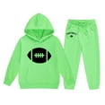 thumbnail image 1 of Vêtements d'Hiver Mignons pour Adolescentes Manches Longues Pyjamas Bébé Fille Enfant Garçons Filles Manches Longues Imprimés Rugby Chaud Chandail à Capuchon Pull Hauts Pantalons Tenues Enfants Survêtement, 1 of 6