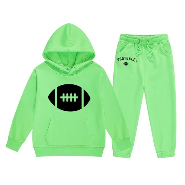 Vêtements d'Hiver Mignons pour Adolescentes Manches Longues Pyjamas Bébé Fille Enfant Garçons Filles Manches Longues Imprimés Rugby Chaud Chandail à Capuchon Pull Hauts Pantalons Tenues Enfants Survêtement
