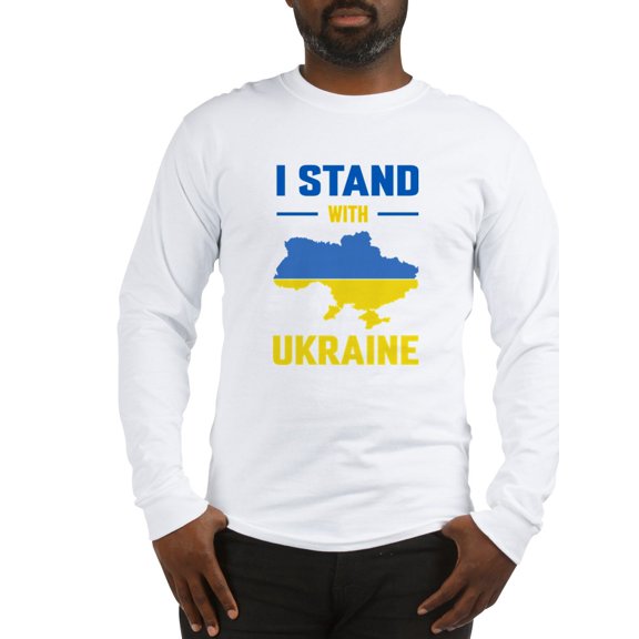 CafePress - Support Ukraine I Stand With U Long Sleeve T Shirt - Unisex Cotton Long Sleeve T-Shirt