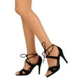 thumbnail image 2 of New Women DbDk Ximena-2 Suede Open Toe Cross Strap Tie Up Stiletto Sandal, 2 of 3