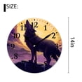 thumbnail image 2 of 14 Inch Wall Clock Battery Operated Silent Clock Decorative for Office, Kitchen, Outdoor, Living Room，Howling Wolf and Yellow Moon Print, 2 of 4