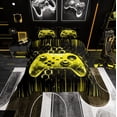 thumbnail image 2 of Erosebridal Gaming Gamer Bedding Sets Twin with Comforter, Video Game Duvet Insert, Neon Gradient Gamepad Bedroom Decor, Black Yellow, Reversible 2 Pieces, 2 of 8