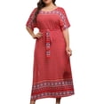 thumbnail image 2 of Maxi Robe avec Manches Grande Taille Femme Décontractée Ample Manches Courtes Col Rond Imprimé Floral Robe Taille Manches Courtes en Liquidation, 2 of 6