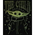 thumbnail image 2 of Junior's Star Wars: The Mandalorian The Child Sparkles Cowl Neck Sweatshirt Black X Small, 2 of 4