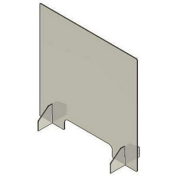 Plexiglass Sneeze Guard - 24"w x 24"h Protective Freestanding Shield Guards Against Sneezing and Coughing/Transaction Window for Offices and Stores / 1/8" Thk (11.75w X 2.5"h CUTOUT) (10-Pack)