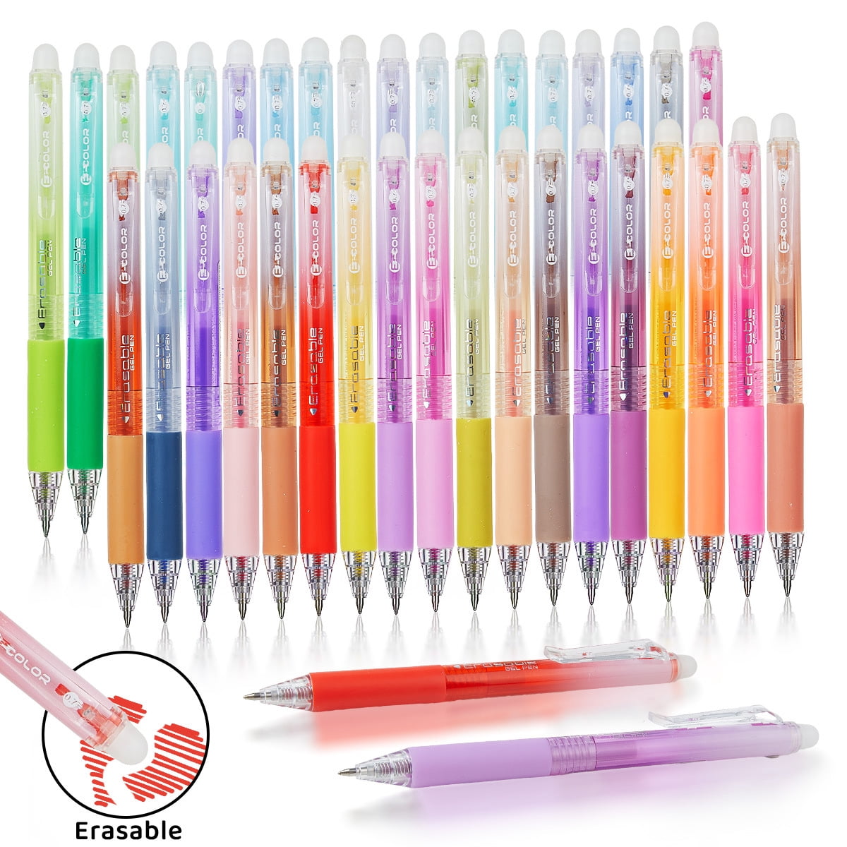 Erasable Gel Pens, 12/24/36 Colors Erasable Pens, Make Mistakes Disappear Colored Pens, Assorted Color Inks for Drawing Writing Planner,Gel Pens for Coloring