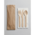 thumbnail image 2 of 6.25'' Wooden Cutlery Kit (Fork,Knife,Spoon & Napkin) (100% Compostable & Recyclable) 250 unit /Pack, 2 of 5