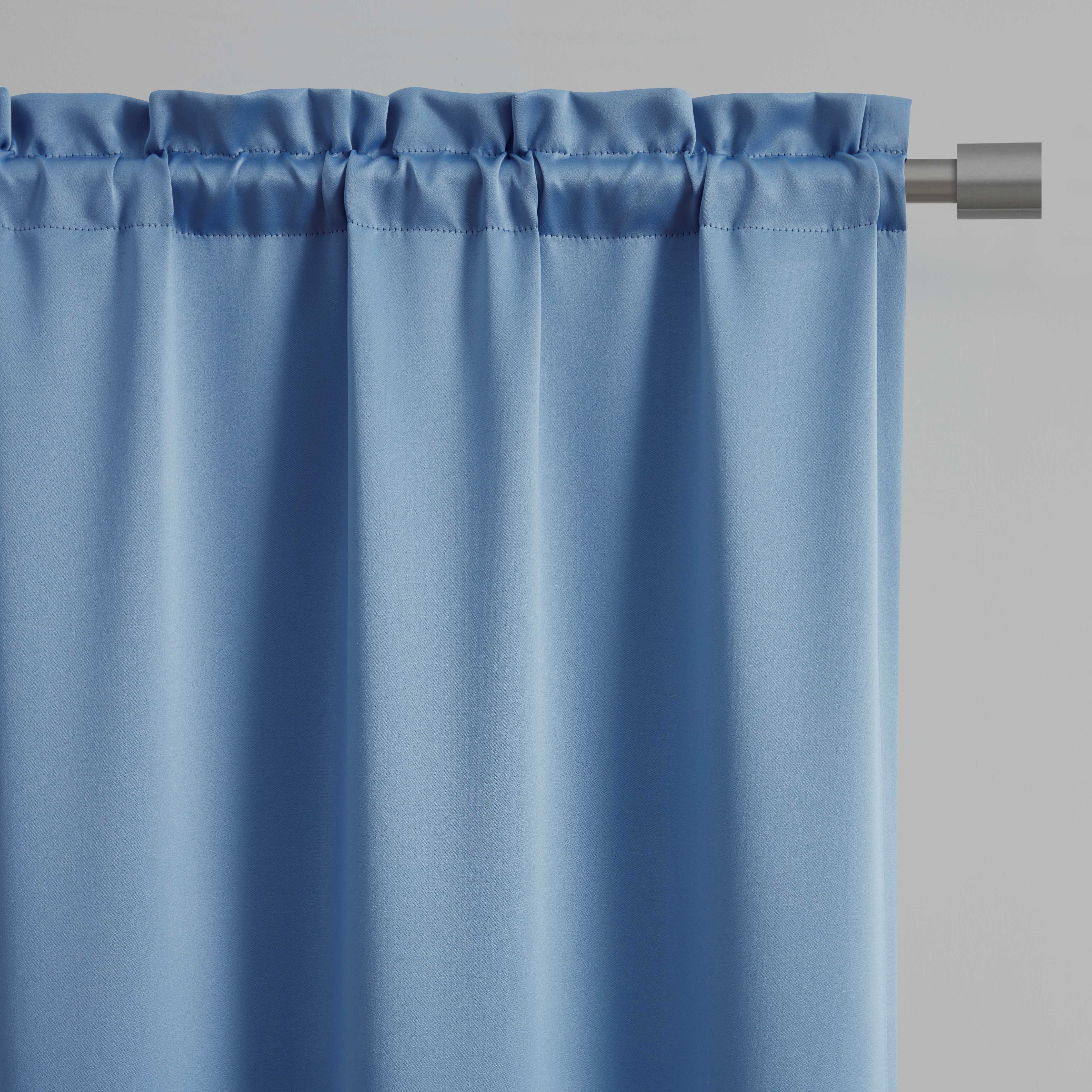 (2 pack) Mainstays Blackout Curtain Panel Pair, Set of 2, Blue Quartz, 30"W x 84"L