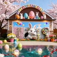 thumbnail image 5 of Garage Door Easter Banner 16x7 ft, Bunny Rabbit & Egg Spring Flower Cover Decoration, Large Outdoor Indoor Hanging Background for Party Supplies & Welcome Decor, 5 of 6