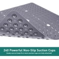 thumbnail image 4 of Large Square Shower Mat 27 x 27 Inch Gray, Non Slip Shower Bathtub Mats for Inside Shower with Big Suction Cups Drain Holes, Anti Slip Bathroom Floor Shower Stall Mats, Easy Clean,, 4 of 6