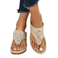 thumbnail image 3 of Orthopedic Sandals for Women Wide Width Wedge Sandals Arch Support Slides Breathable Sandal Vintage Flop Flip, 3 of 5