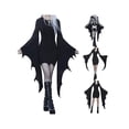 thumbnail image 2 of Womens Bat Wing Long Sleeve Mini Dress Vintage Gothic Hooded Dress Halloween Costumes Party Goth Bodycon Short Dress, 2 of 3