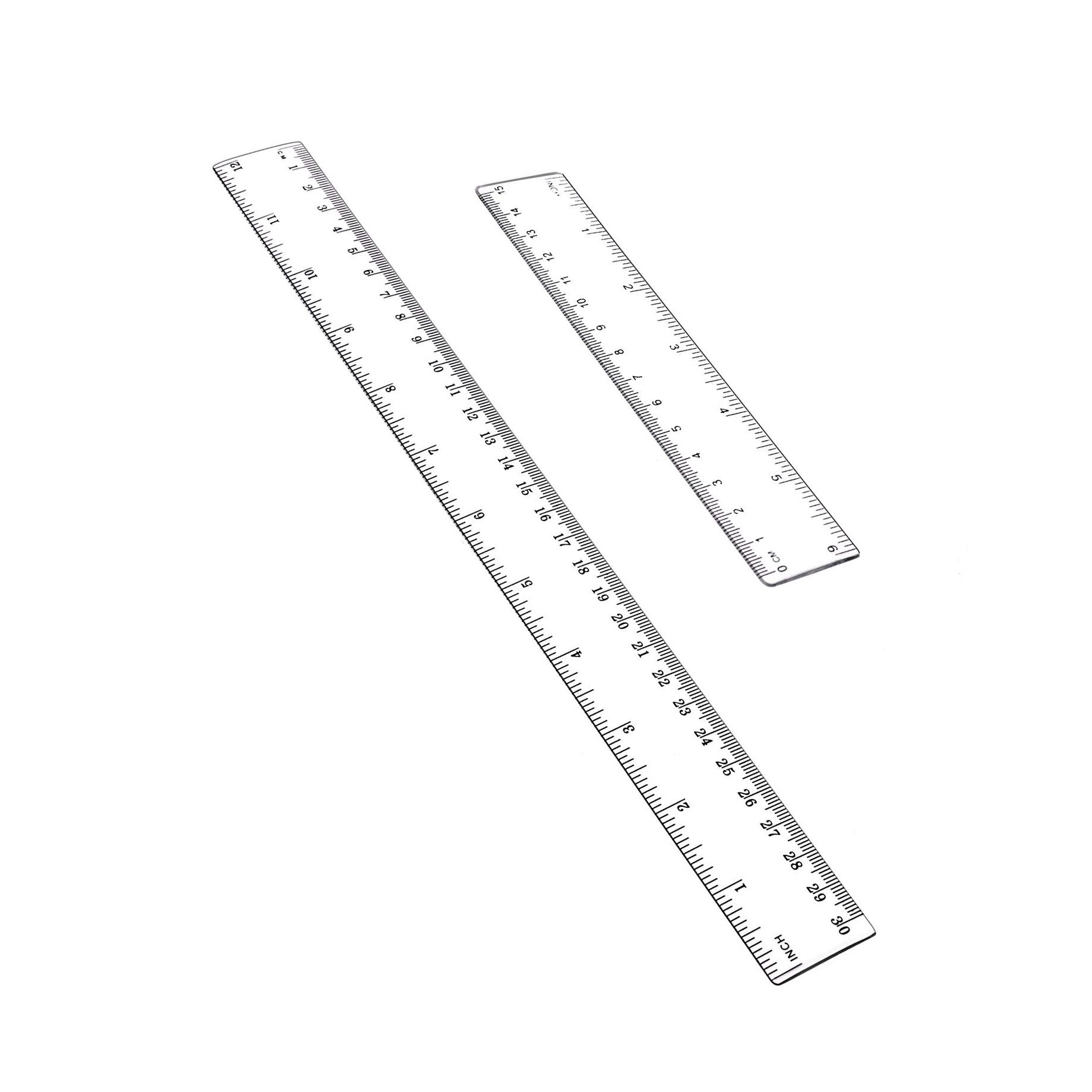 1121001 Plastic Ruler Flexible Ruler with inches and metric Measuring