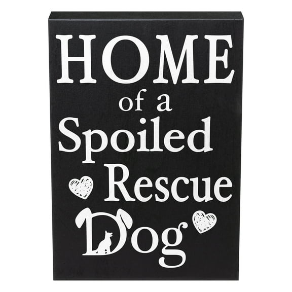 JennyGems Dog Gifts, Rescue Dog Sign, Dog Rescue Home of a Spoiled Rescue Dog, Dog Lover Gifts, Dog Mom Gift