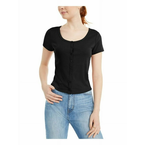 Hippie Rose Womens Button Front Design Top