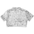 thumbnail image 5 of TiaoBug Kids Girls Shiny Sequined Crop Top Club Party Disco Shirt Jazz Hip-hop Dance Costume Silver 14, 5 of 7