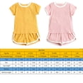 thumbnail image 4 of LAPAKIDS Baby Girl Clothes Summer Toddler Girls Casual Outfits 12M 18M Solid Tops+Shorts Sets, 4 of 7