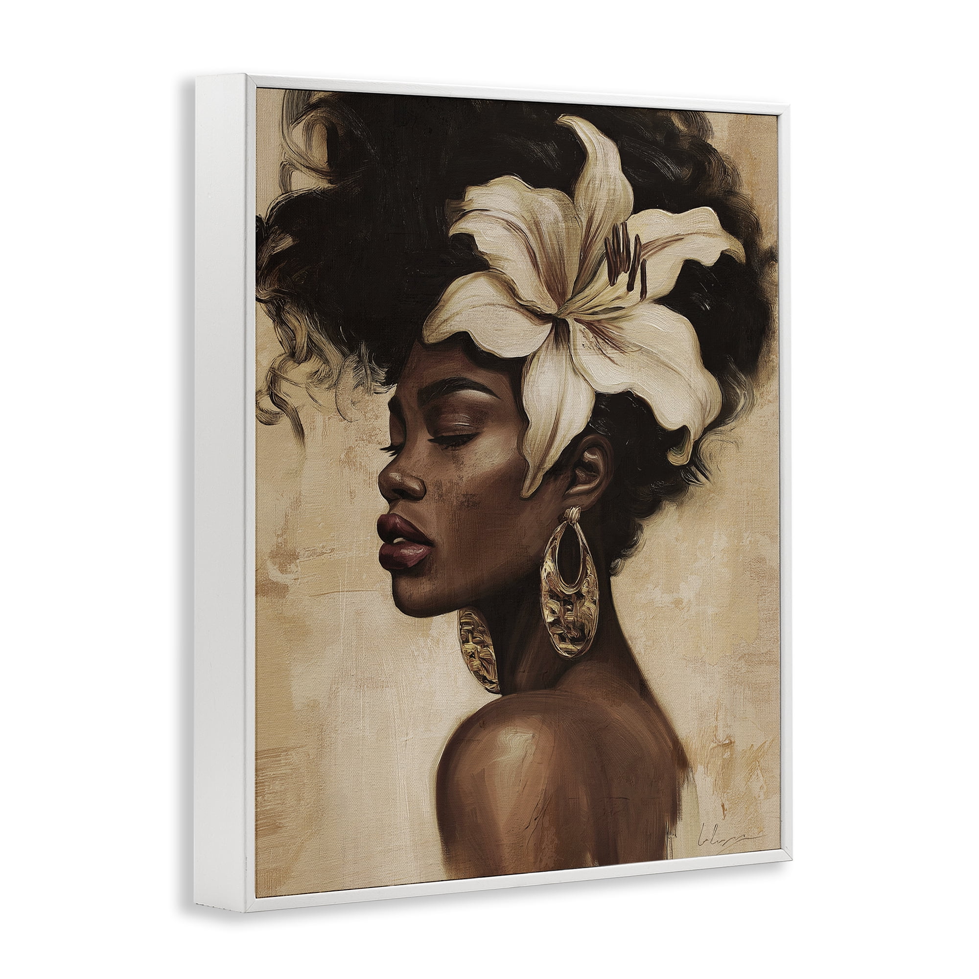 Stupell Industries Nocturne In Ivory White Framed Giclee Art, design by Svetlana Aleynikova
