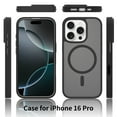 thumbnail image 2 of ELEHOLD Ultra-Thin Magnetic Case For iPhone 16 Pro, Shockproof TPU Frame Hard PC Back Matte Camera Control Button Magnetic Protective Case For iPhone 16 Pro,Black, 2 of 7