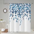 thumbnail image 6 of Shower Curtain, Blue Leaves Shower Curtains for Bathroom Eucalyptus Leaf Watercolor Plants Botanical Bath Curtains Waterproof Fabric with Hooks for Home Decor, 72Wx84H, 6 of 6
