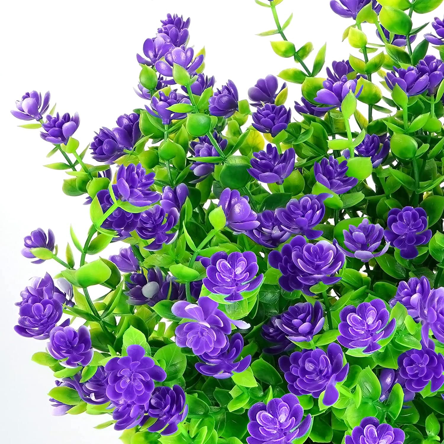 MAMOWEAR Artificial Flowers for Outdoor, 12PCS UV Resistant Fake Flowers for Decoration Indoor, No Fade Faux Plastic Hanging Plants Wedding Farmhouse Garden Porch Window Décor