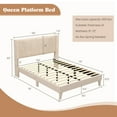 thumbnail image 3 of Costway Full Size Upholstered Bed Frame with Elastic Pockets Mattress Foundation Beige, 3 of 10