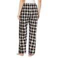 thumbnail image 3 of Goofa Black Plaid Heart Printed Soft Pajama Pants for Women, Wide Leg Comfy Casual Lounge Yoga Pants-X-Large, 3 of 9