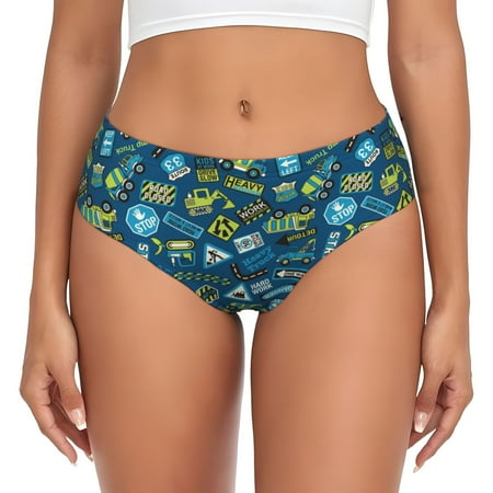 Womens Underwear - Machinery Road Construction No Show Seamless Underwear for Women  Soft Stretch Womens Panties  Hipster Ladies Panties Bikini Underwear Briefs