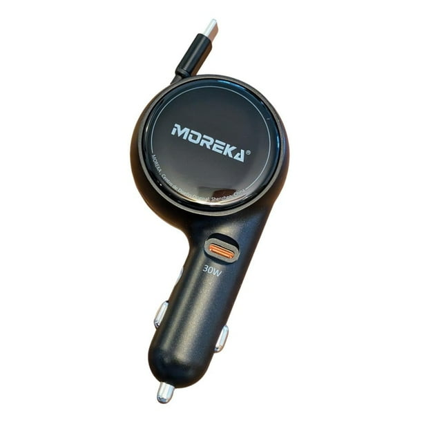 Cargador De Carro retráctil Moreka CP0075 Plug In 60w tipo C 80cm Negro